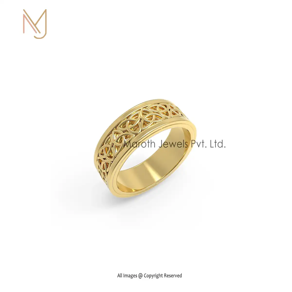 Wholesale 14k Yellow Gold Triquetra Band Ring Jewelry
