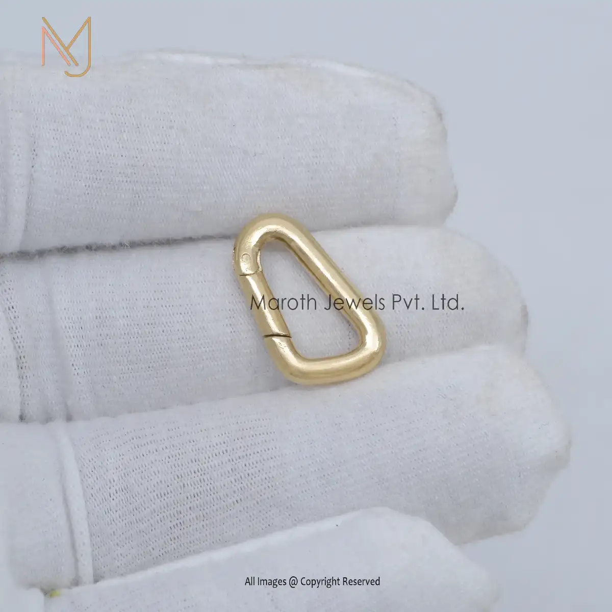 Wholesale 14k Yellow Gold Triangle Charm Enhancer Lock Jewelry