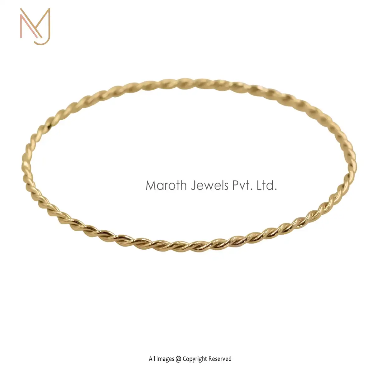 14K Yellow Gold Squiggle Bangle Manufacturer