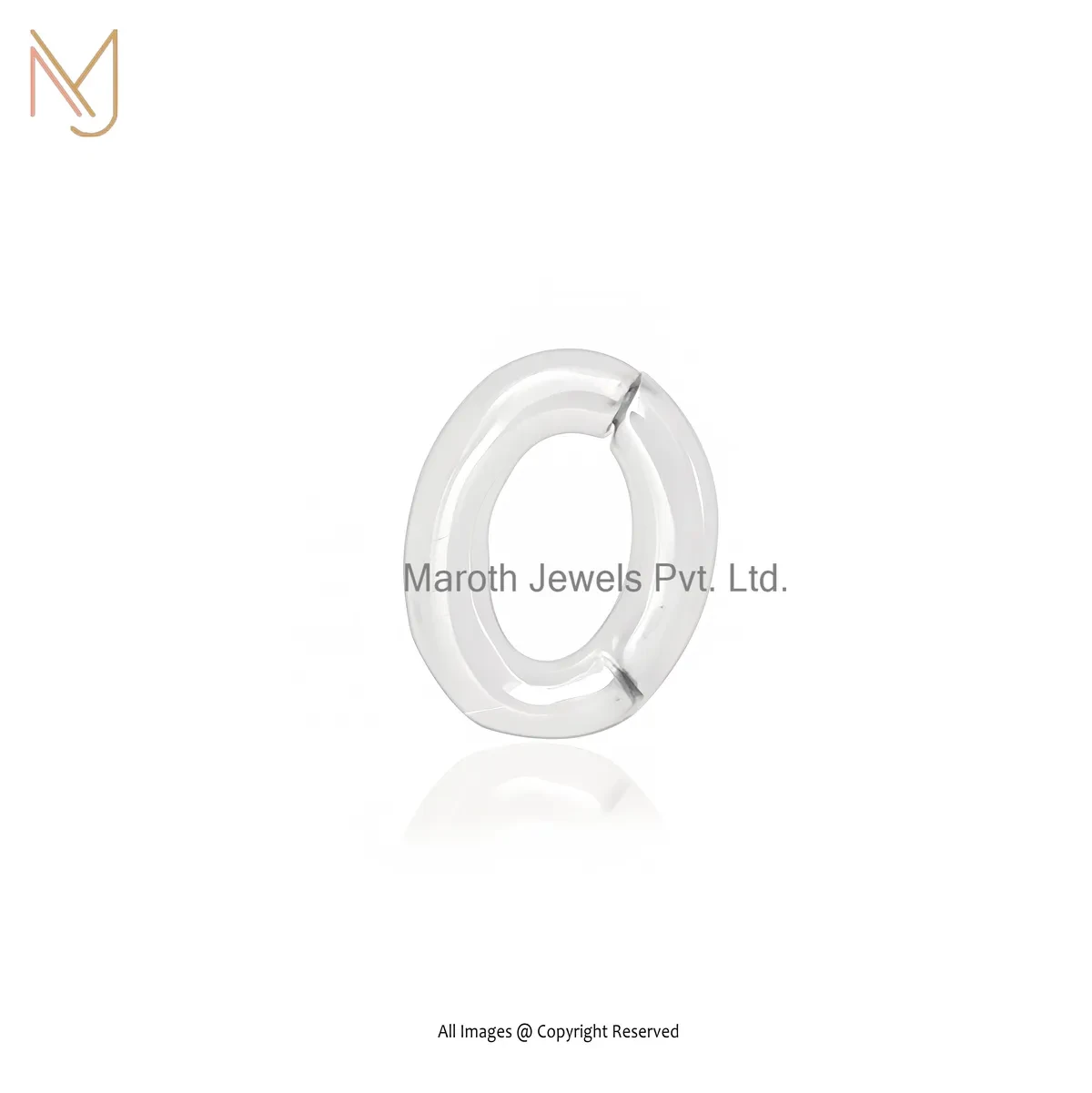 925 Silver Natural Silver Plated Oval Link Charm Holder Jewelry Supplier