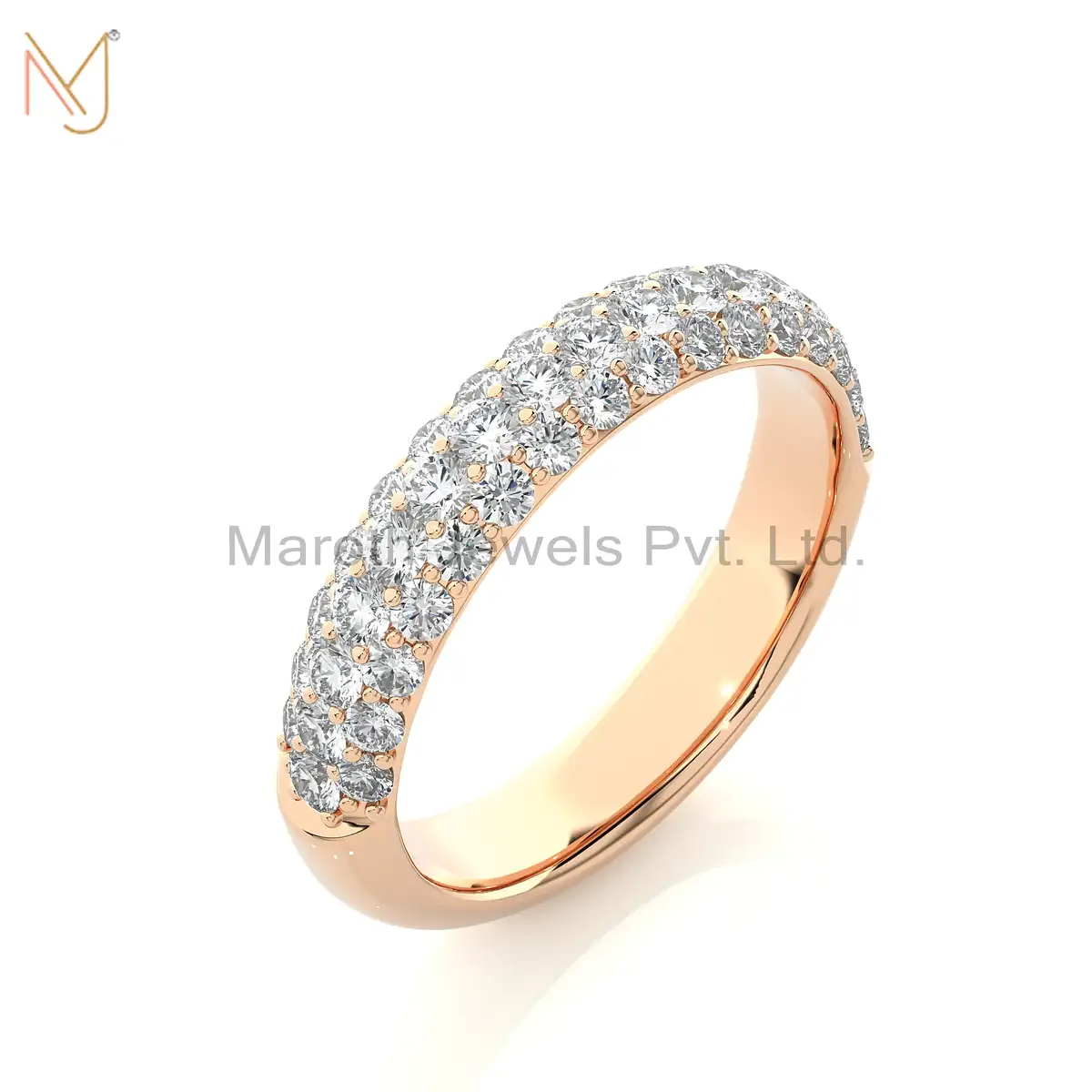 14K Yellow Gold Moissanite Diamond Round Ring Manufacturer
