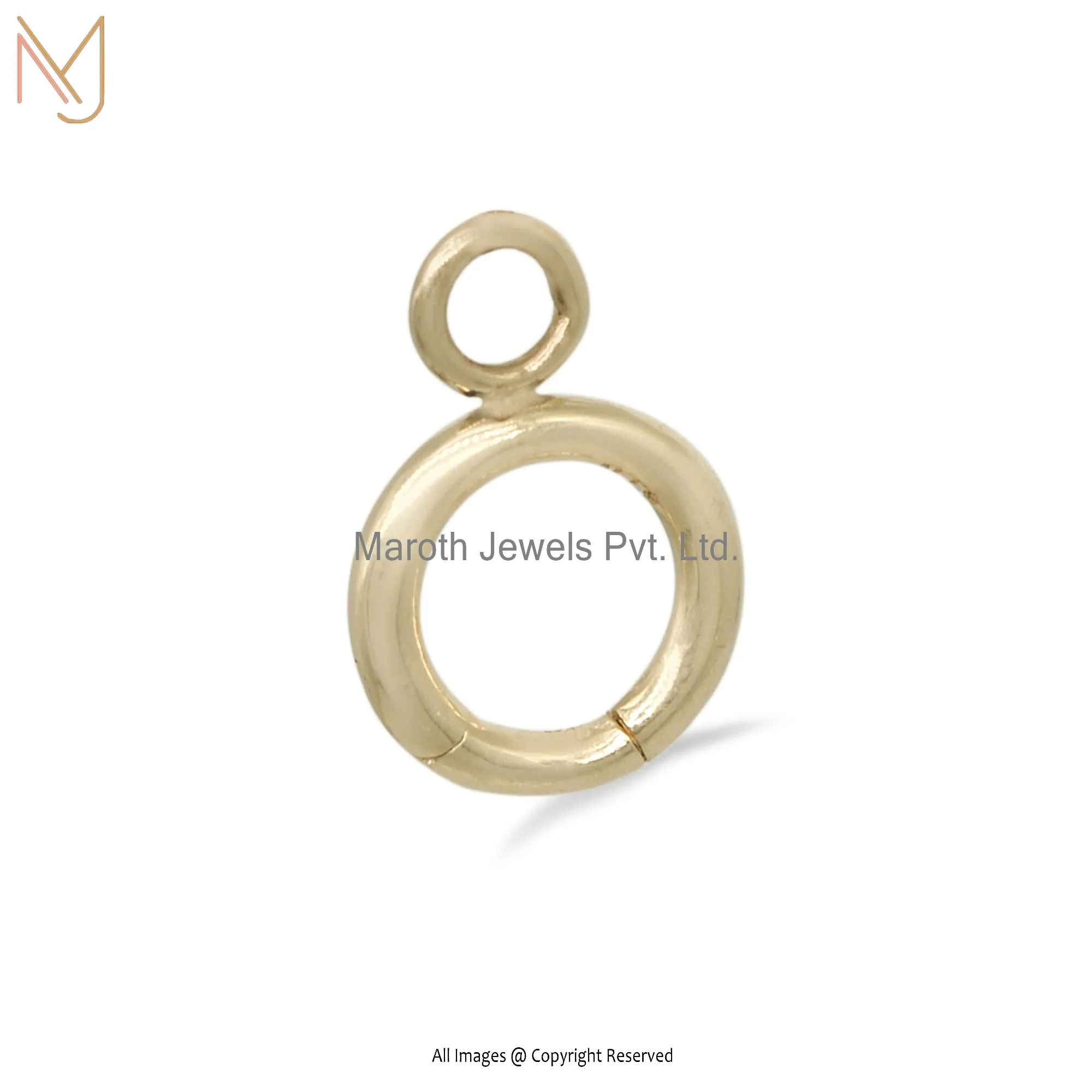 925 Silver Yellow Gold Charm Holder Link Lock Custom Jewelry