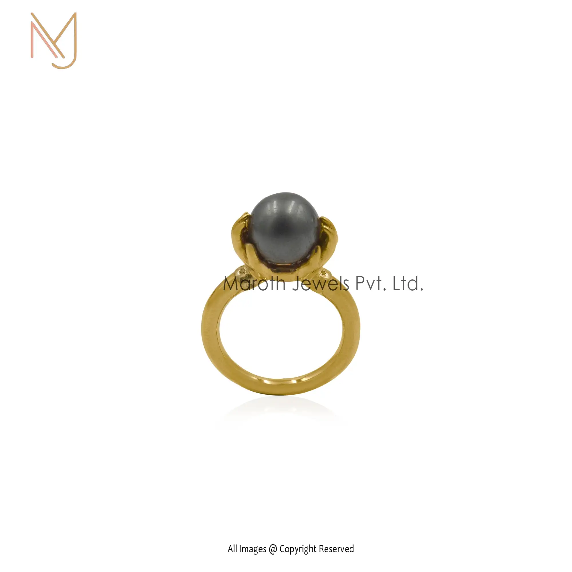925 Silver Pearl Ball Ring Wholesale