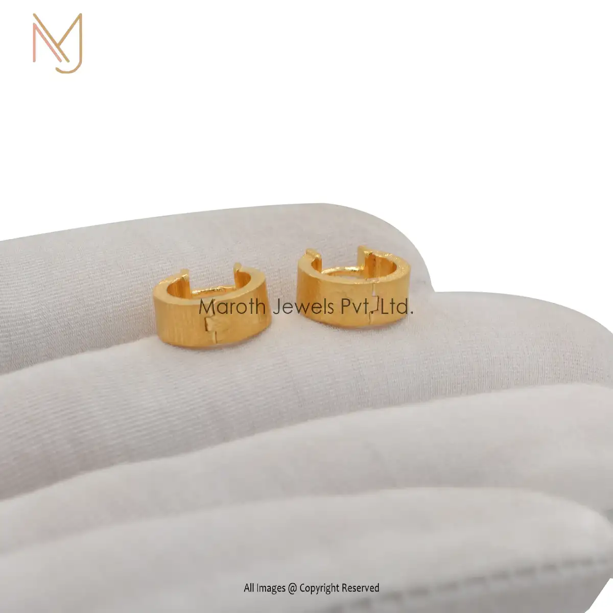 Wholesale 14K Yellow Yellow Gold Platiing Plain Huggie Earrings