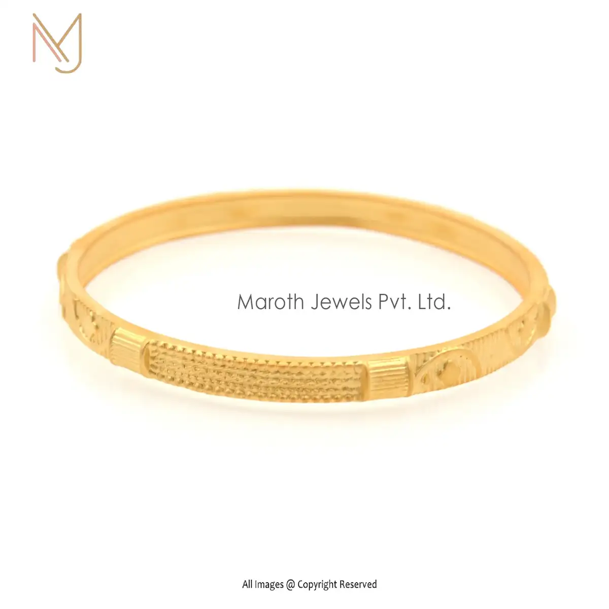 925 Silver Yellow Gold Plated Bangle With Matte Finish Manufacturer