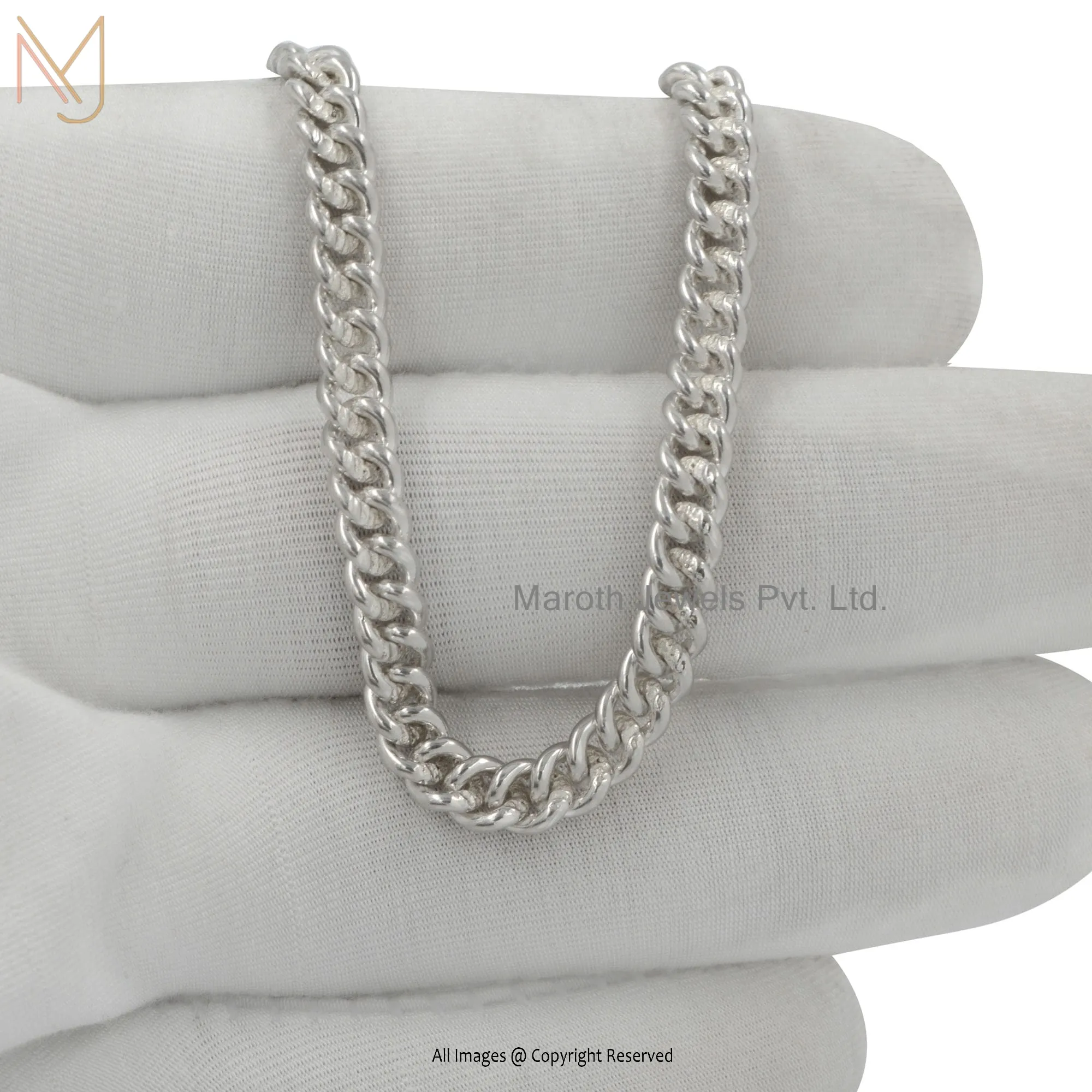 925 Silver Natural Silver Curb Chain Bracelet Jewelry Supplier