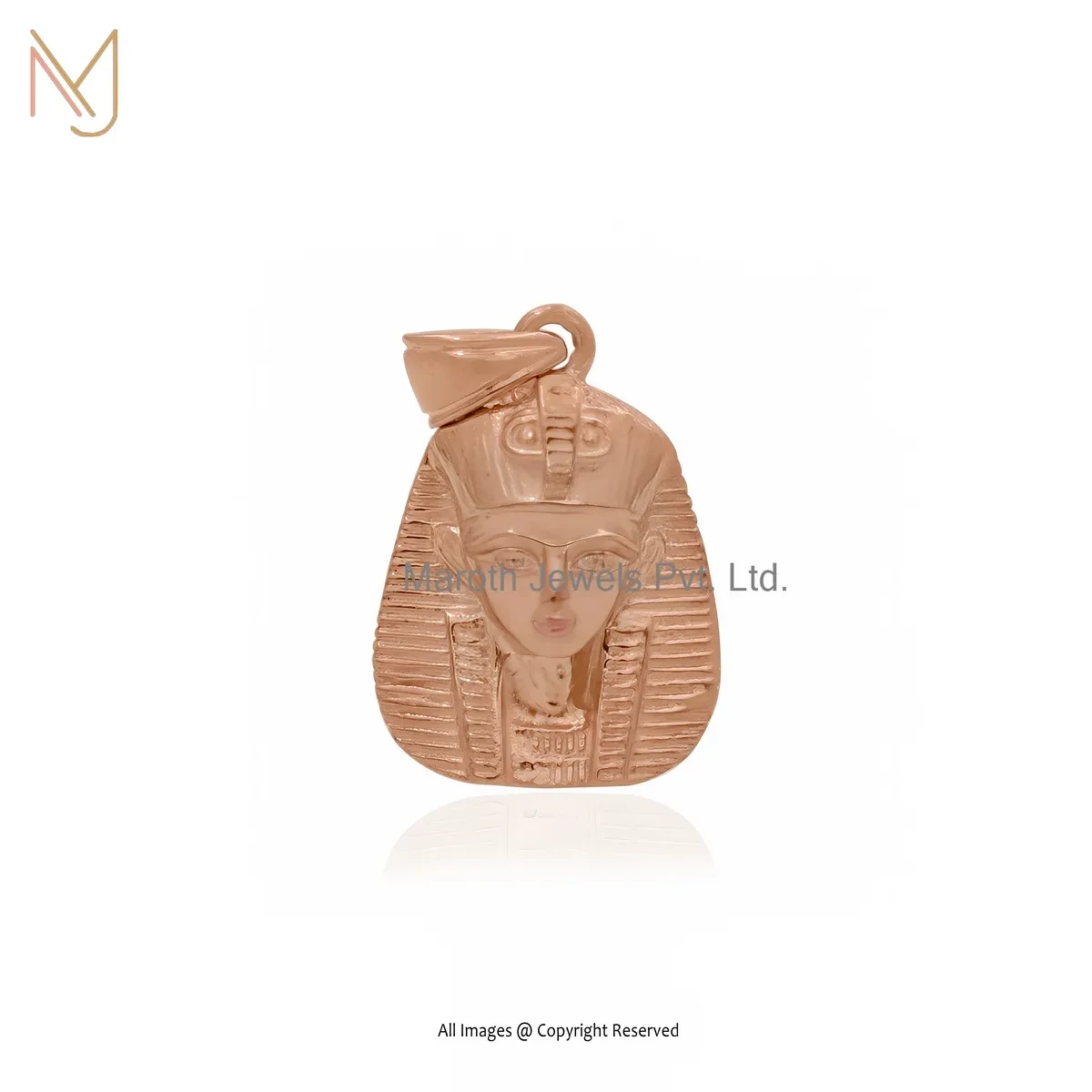 925 Silver Rose Gold Plated Pharaoh Charm Pendant Jewelry Supplier