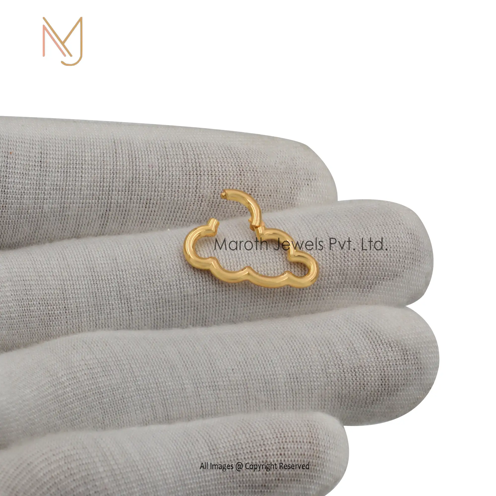 Wholesale 925 Silver Yellow Gold Plated Cloud Charm Enhancer