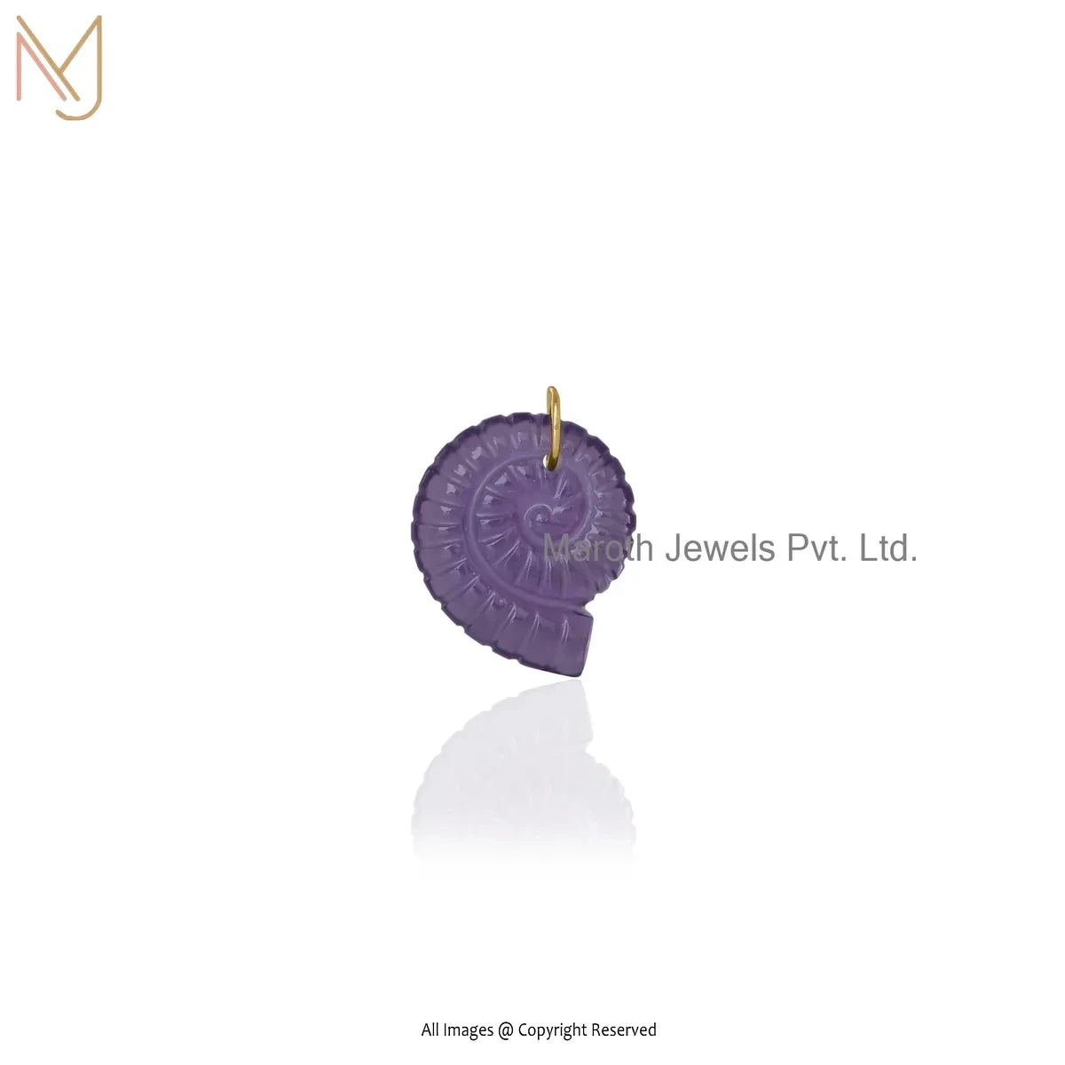925 Silver Yellow Gold Plated Amethyst Gemstone Snail Pendant Jewelry Supplier