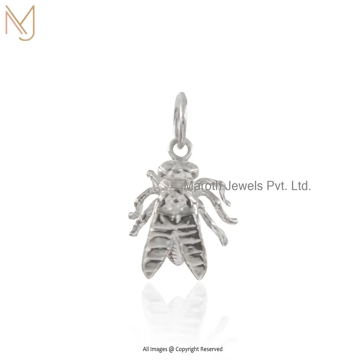 925 Silver Natural Silver Plated Bee Charm Pendant Manufacturer