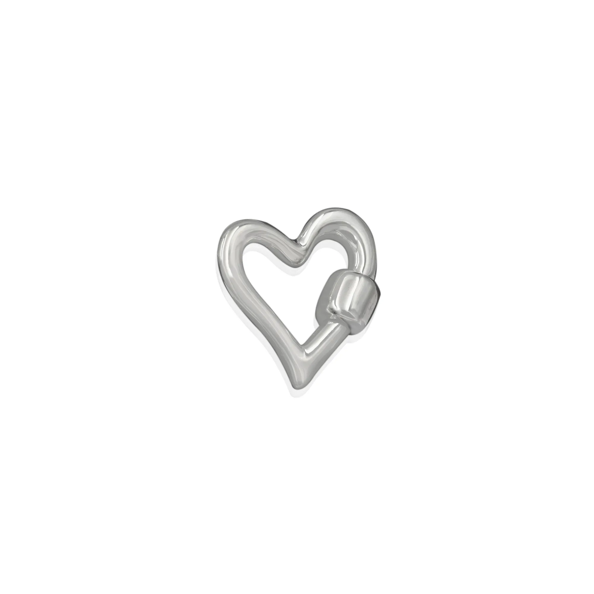 Wholesale 925 Silver Heart Carabiner Lock
