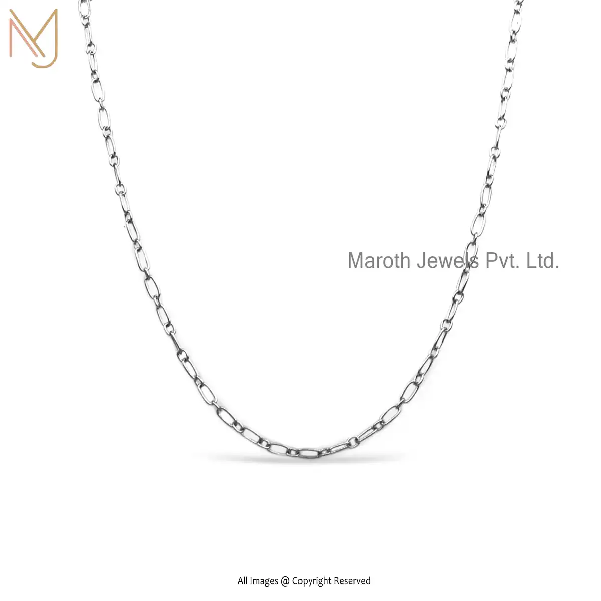 925 Sterling Silver Yellow Gold Rolo Chain Neacklace Jewelry Manufacturer