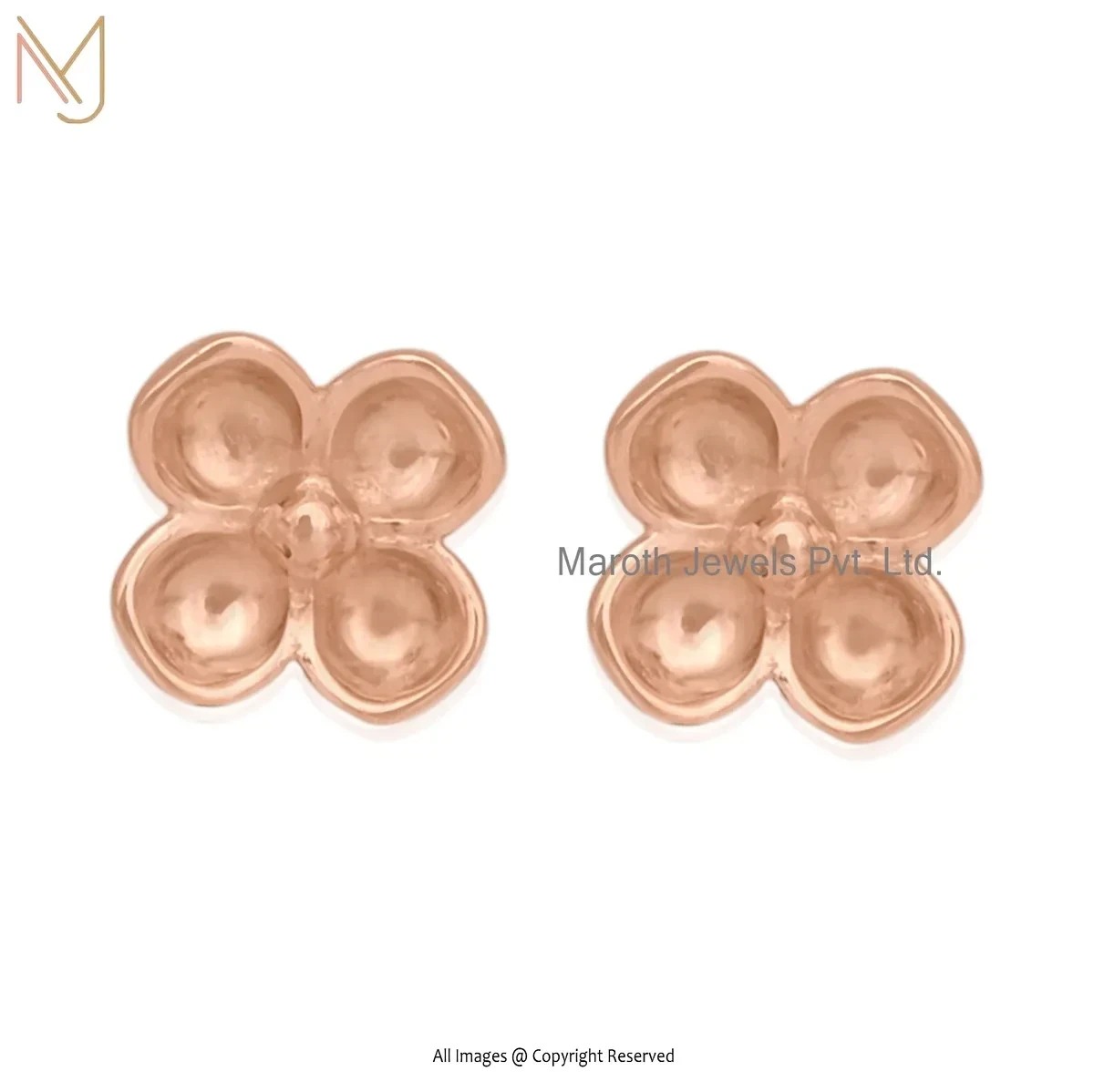 Wholesale 925 Sterling Silver Rose Gold Plated Cartilage Flower Studs Earring