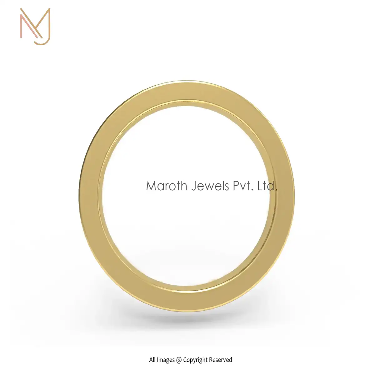 14K Yellow Gold Round Band Ring Jewelry Manufacturer