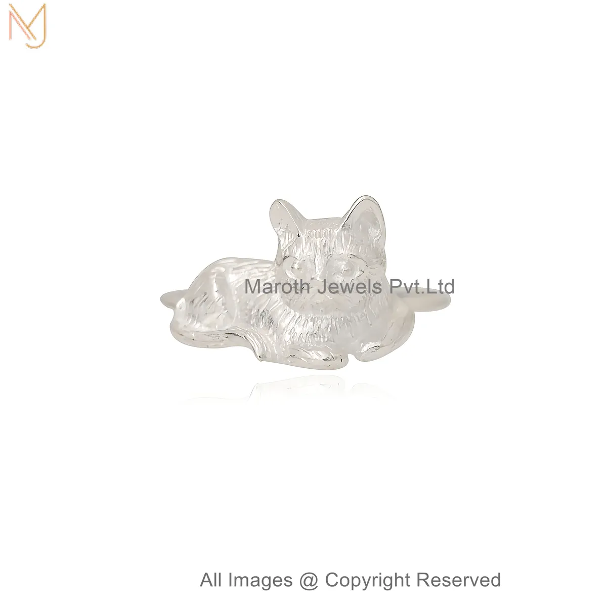 14K Yellow Gold Minimal Cute Cat Ring Manufacturer