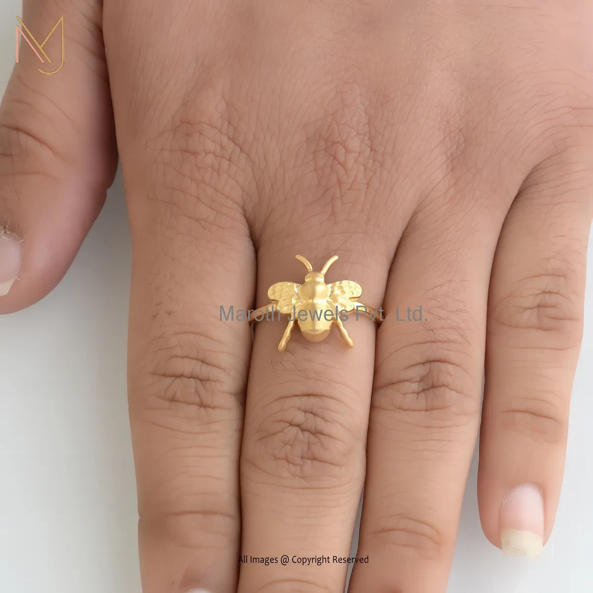 14K Yellow Gold Honey Bee Ring Manufacturer