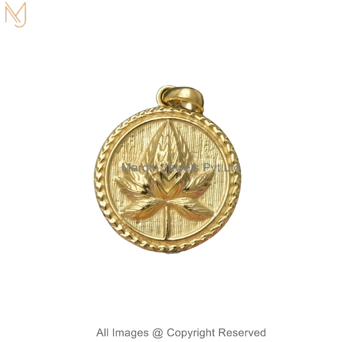 14K Yellow Gold Maple Leaf Coin Pendant Manufacturer