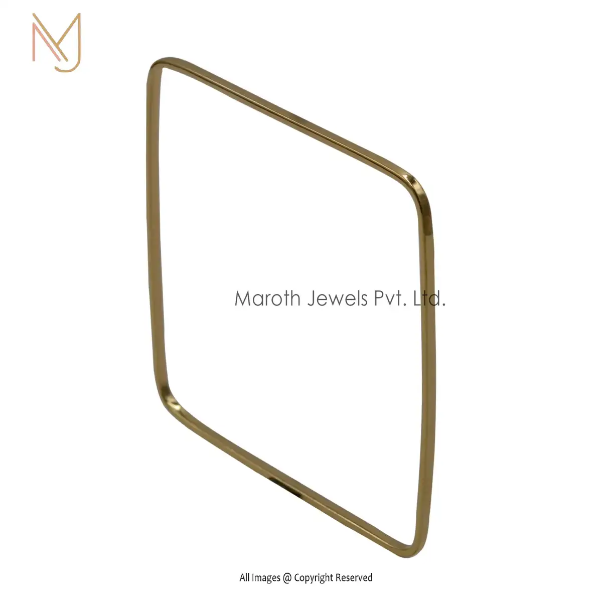 14K Yellow Gold Square bangle Manufacturer