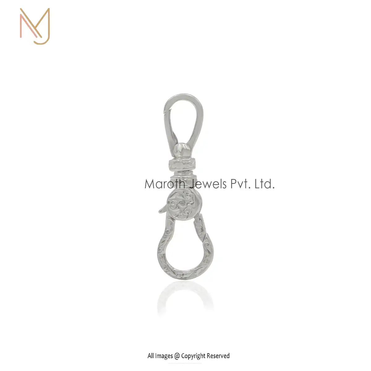 925 Silver White Gold Plated Lobster Lock Manufacturer