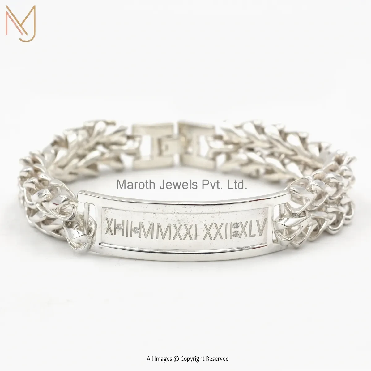 925 Silver Natural Silver Plated VS1 Diamond Engraving Bracelet Manufacturer