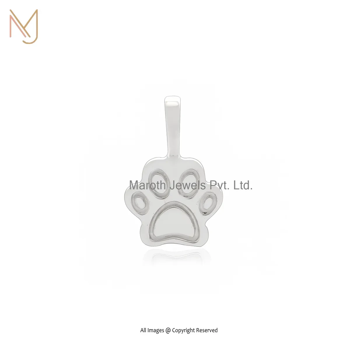 14K Yellow Gold Dog Print Pendant Jewelry Supplier