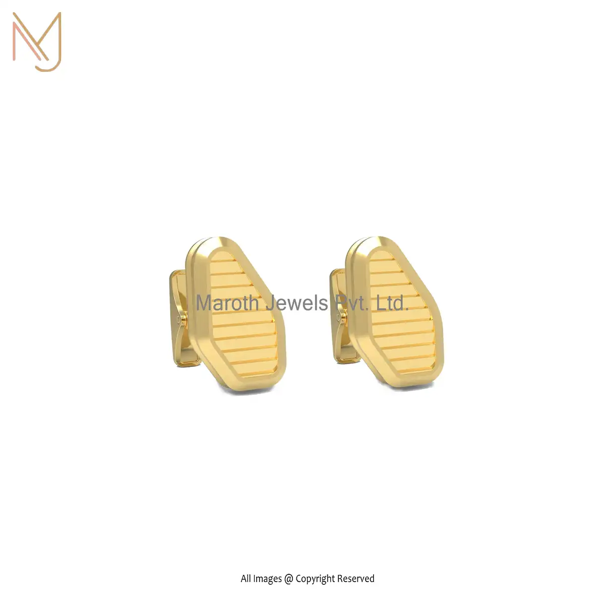 14K Yellow Gold Cufflink Jewelry Manufacturer