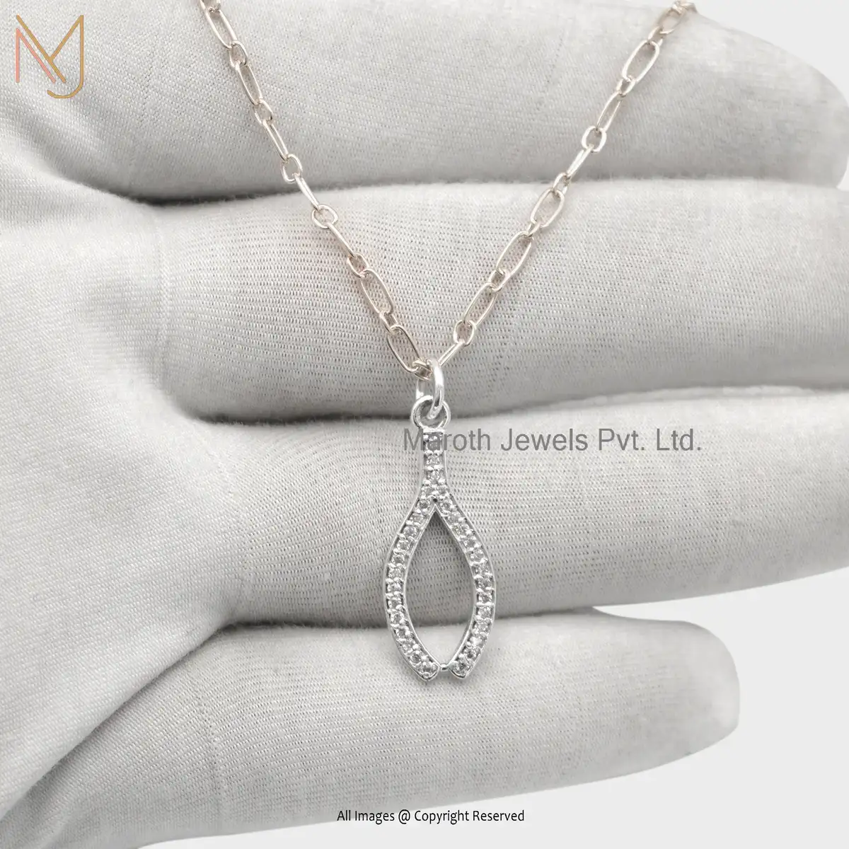 925 Silver White Gold Plated Pave Diamond Peacock Pendant Jewelry Supplier