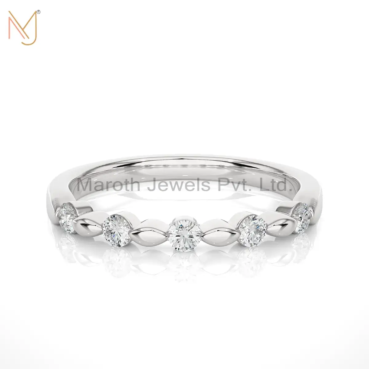 14K Yellow Gold Moissanite Diamond Round Ring Manufacturer