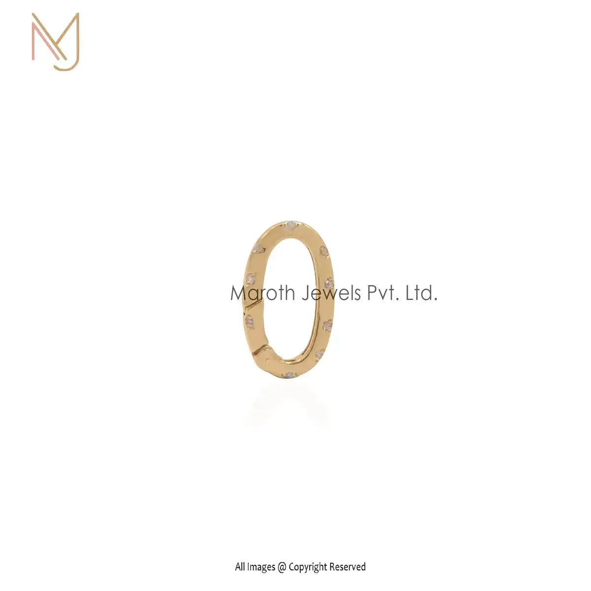 Private Label 14k Yellow Gold Pink Sapphire Oval Enhancer