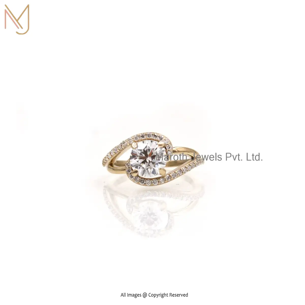 18K White Gold Diamond Ring Jewelry Supplier