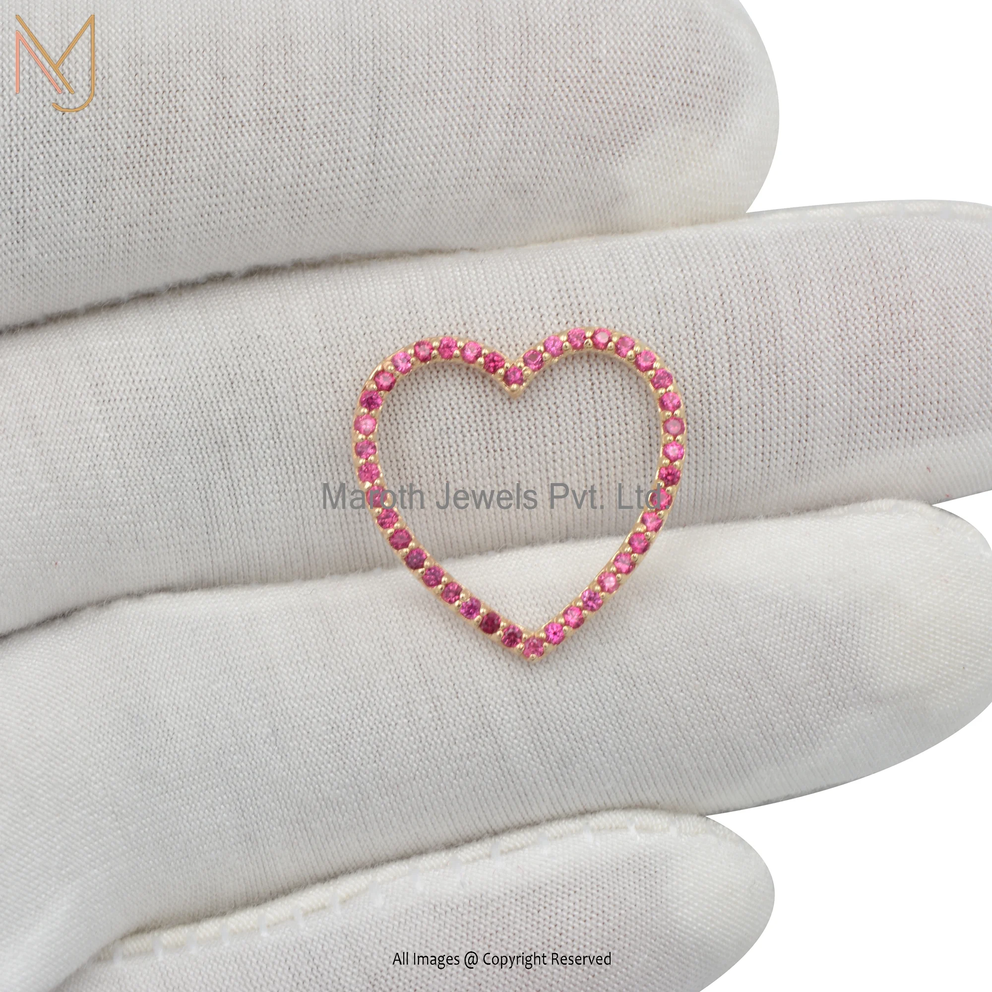 925 Silver Pink CZ Heart Pendant Manufacture
