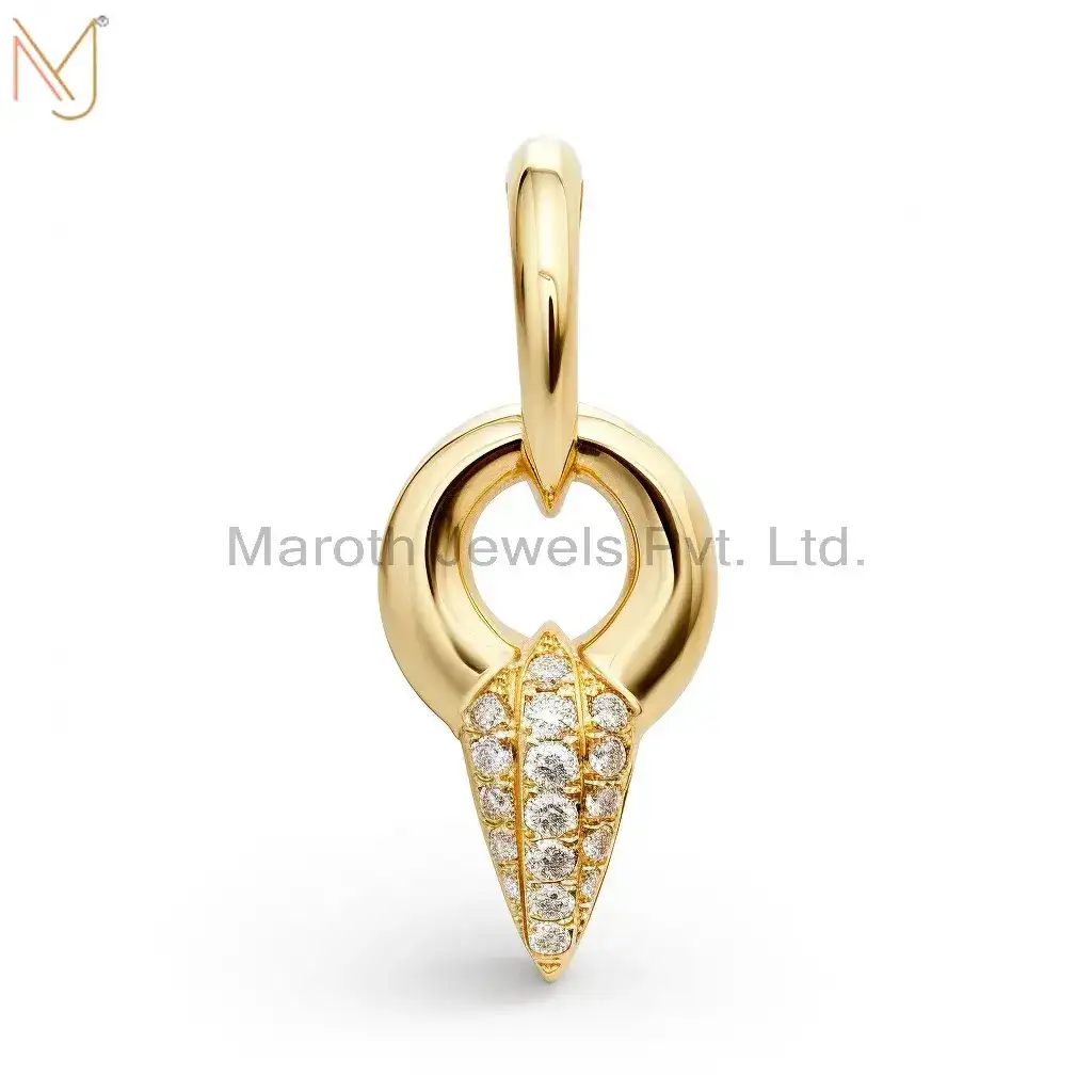 Wholesale 925 Sterling Silver Yellow Gold Plated Moissanite Pendant Jewelry