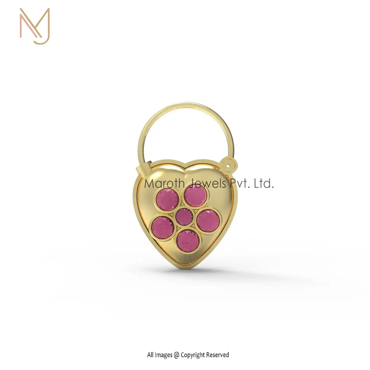 Wholesale 925 Silver Yellow Gold Plated Turquoise Gemstone Padlock Pendant Jewelry