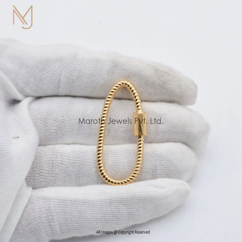 14k Yellow Gold Plated Wire Nut Carabiner Lock Jewelry Manufacturer