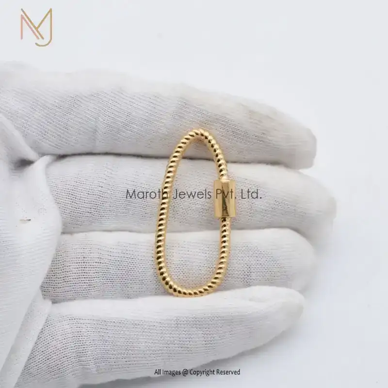 Wholesale 14k Yellow Gold Plated Wire Nut Carabiner Lock Jewelry