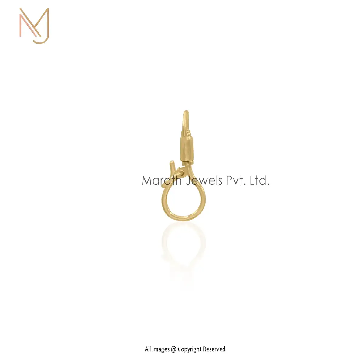925 Silver Yellow Gold Plated Shepherds Hook Pendant Manufacturer