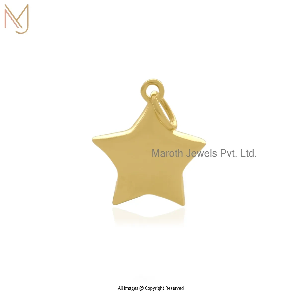14K Yellow Gold Mini Puffed Star Pendant Custom Jewelry