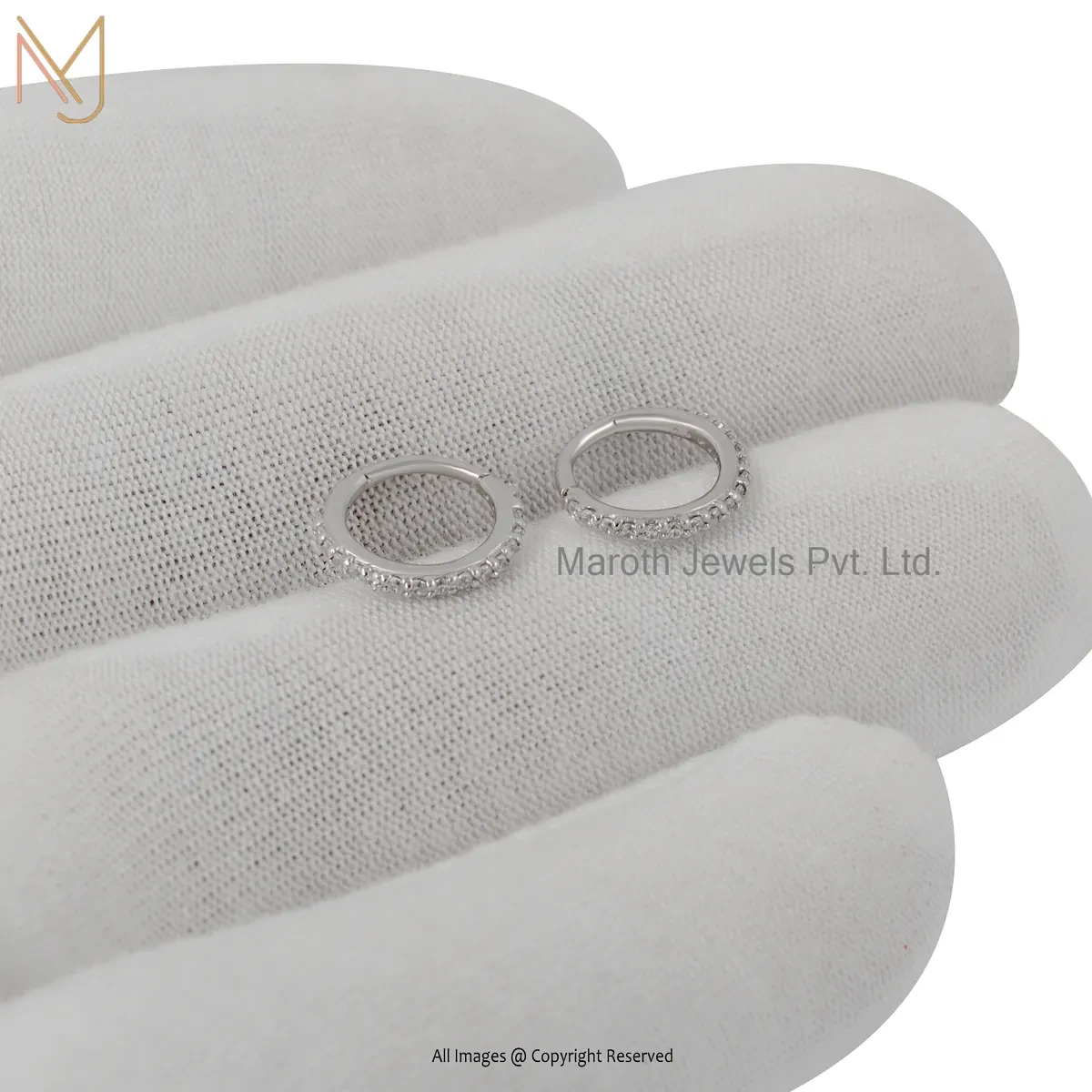 925 Silver Yellow Gold Plated Diamond Cubic Zircon Huggie Earring Jewelry Supplier