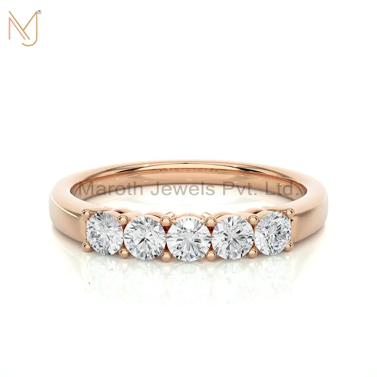 14K Yellow Gold Moissanite Diamond Round Ring Jewelry Manufacturer