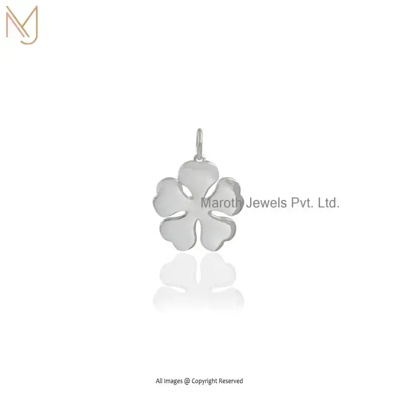 925 Silver Natural Silver Plated Leaf Clover Pendant Manufacturer