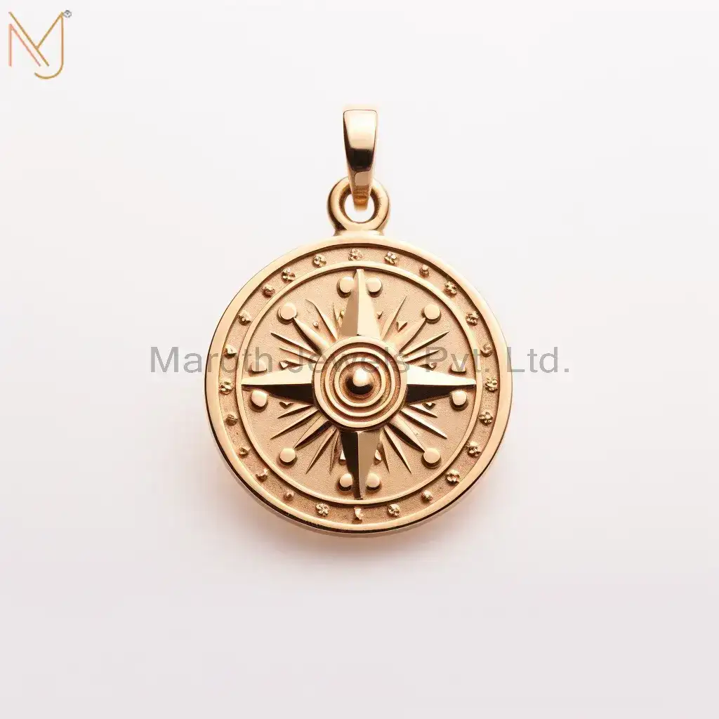 925 Sterling Silver Yellow Gold Plated Christian Spiritual Charm Pendant Custom Jewelry