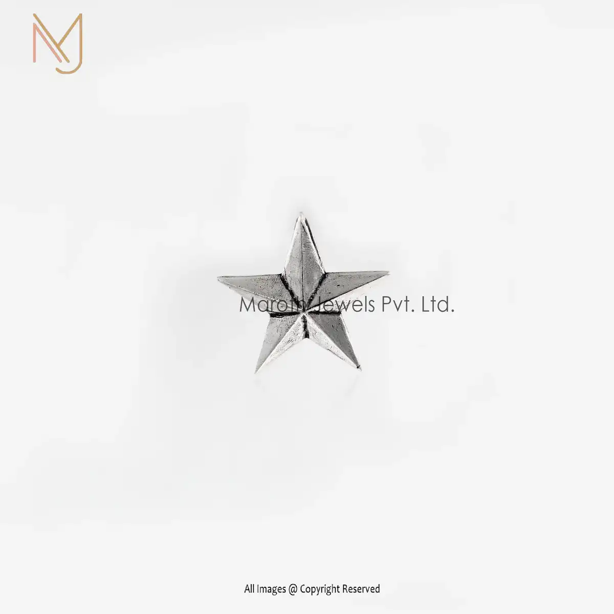 925 Silver Oxidized Plated Star Pendant Custom Jewelry