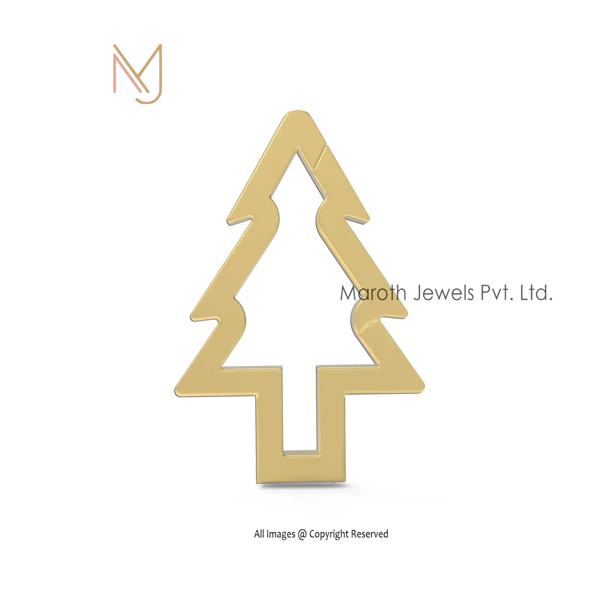 925 Silver Yellow Gold Plated Christmas Tree Clasp Charm Manufacturer