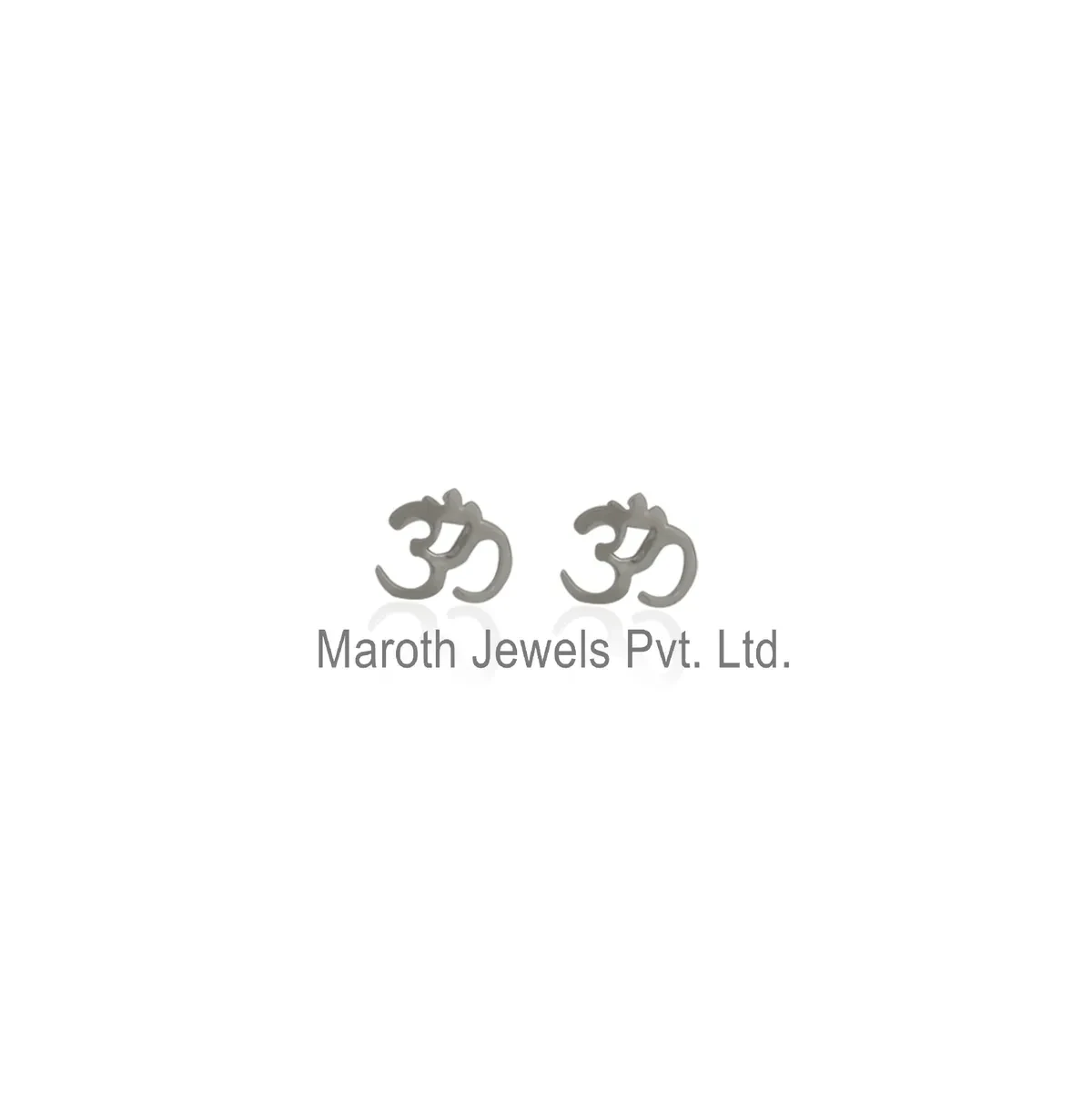 925 Silver Yellow Gold Plated OM Studs Earrings Manufacturer