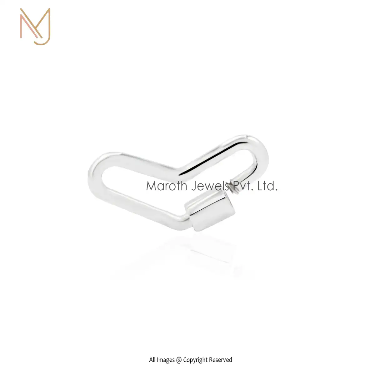 Private Label 925 Natural Silver Boomerang Carabiner Lock Jewelry