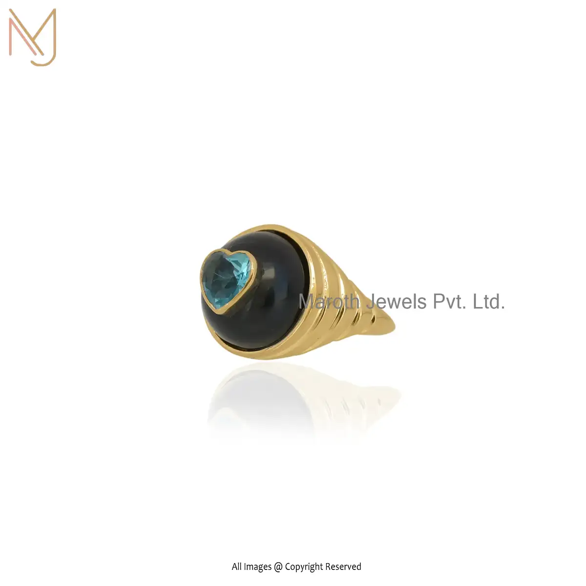 Private Label 925 Silver Yellow Gold Plated Ring