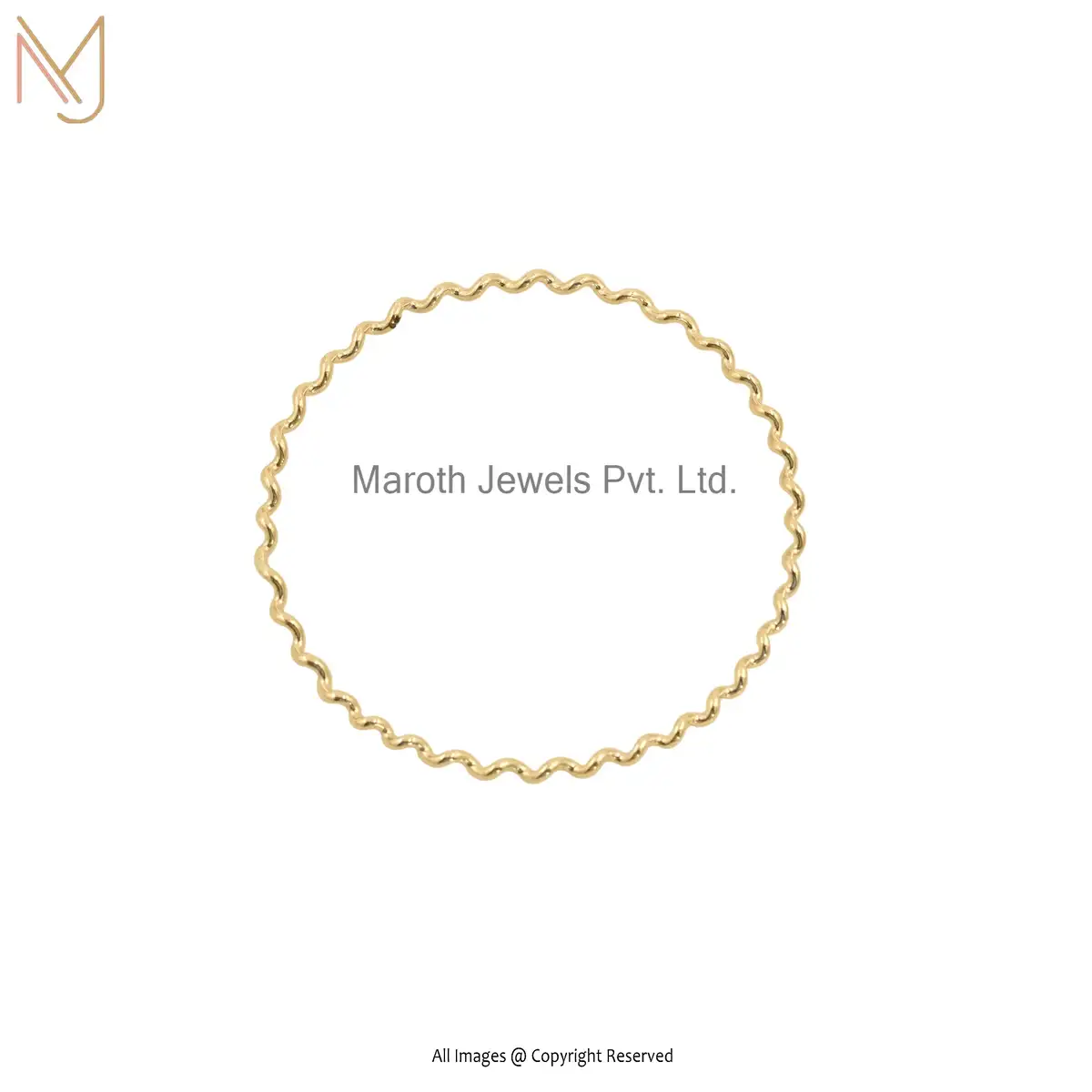 925 Silver Yellow Gold Twist Bangle Custom Jewelry