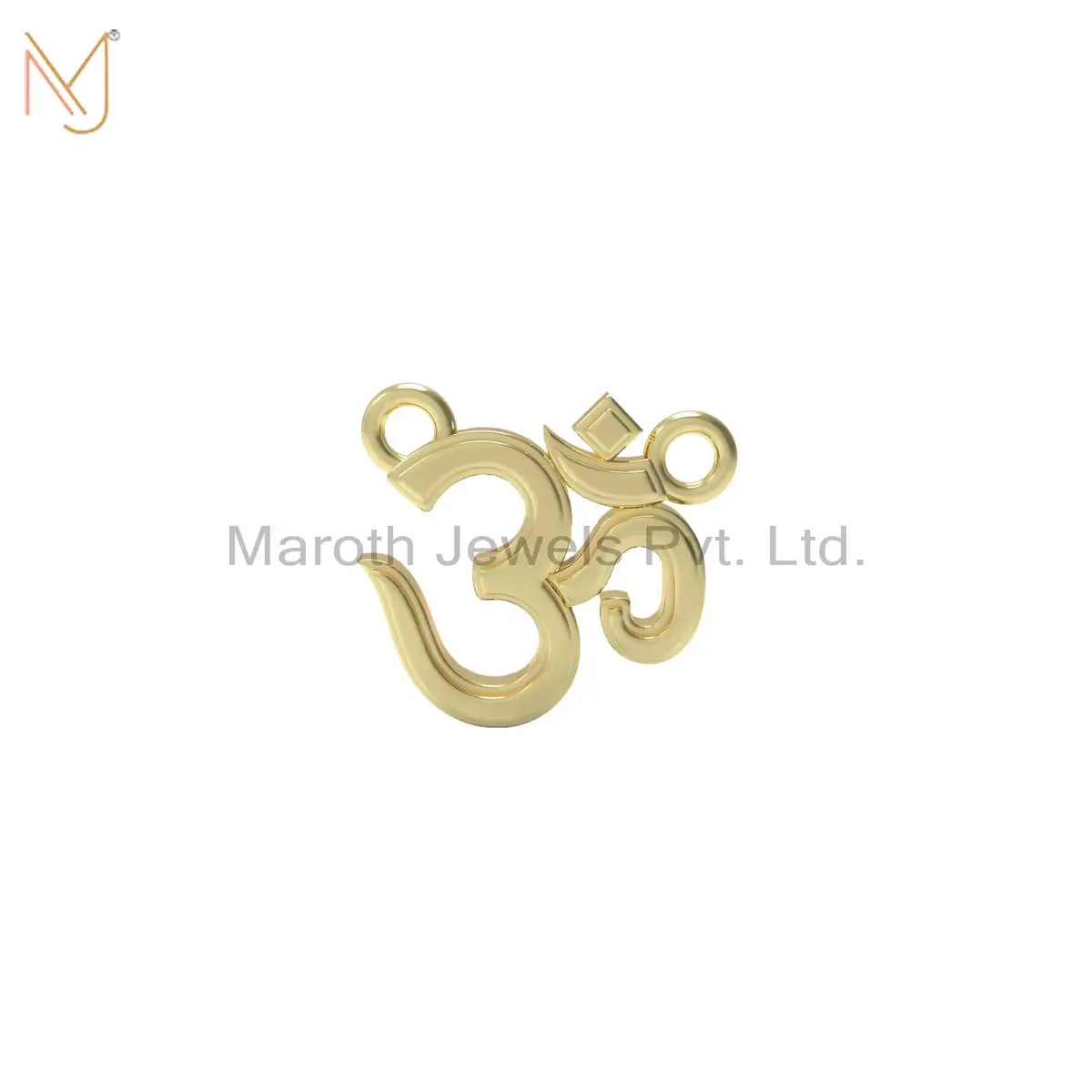 14K Yellow Gold Om Religious Pendant Jewelry Supplier
