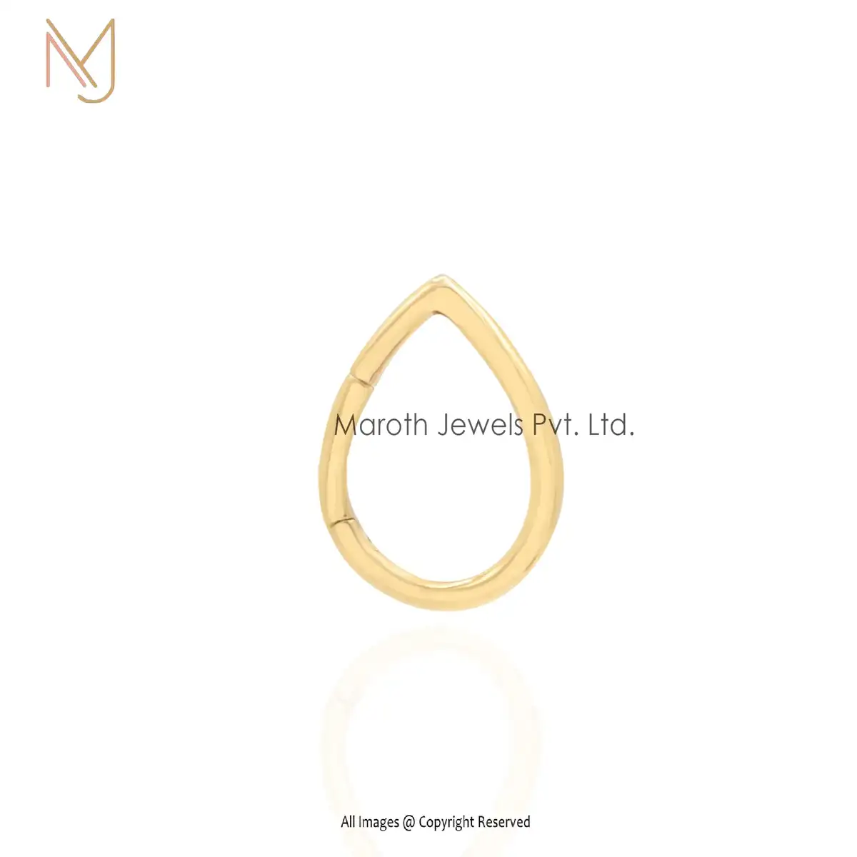 14K Gold Teardrop Charm Holder Monufacturer