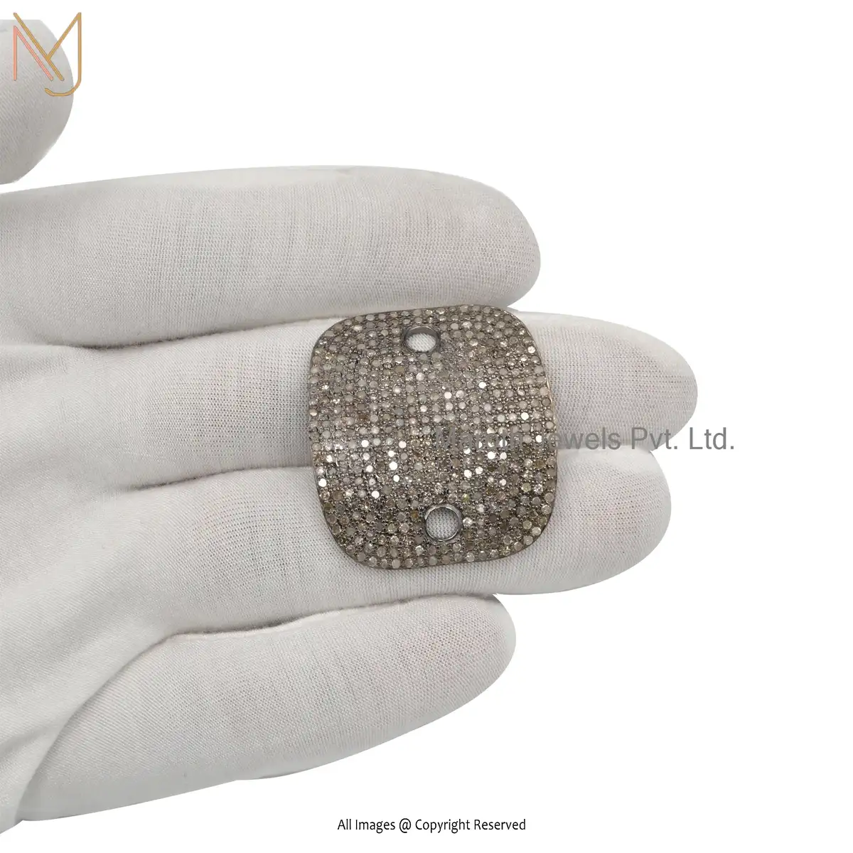 925 Sterling Silver Black Rhodium Plated Pave Diamond Pendant Custom Jewelry